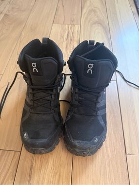 On Running Black Hiking Boots Waterproof